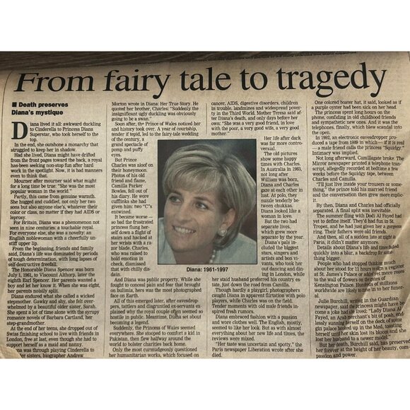 The Daily Courier Newspaper Tribute to Princess Diana September 7, 1997 - Picture 8 of 8